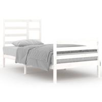 Bedframe massief hout wit 90x200 cm - thumbnail
