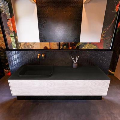 Badkamermeubelset Mondiaz Erin 150 cm met 1 Lade met RIDGE Wastafel Links Urban Zonder Kraangaten Greeploos Mat Underlayment Badkamermeubelset Mondiaz Erin 150 cm met 1 Lade met RIDGE Wastafel Links Urban Zonder Kraangaten Greeploos Mat Underlayment