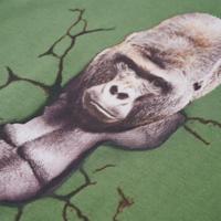 Kindershirt met lange mouwen gorillaprint 116 lichtkakikleurig - thumbnail
