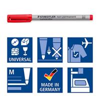 Staedtler Foliestift Lumocolor M non-permanent 315 315 WP4 Blauw, Groen, Rood, Zwart - thumbnail
