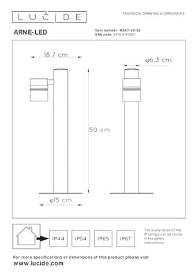 Lucide ARNE-LED - Sokkellamp - Ø 6,3 cm - LED - GU10 - 1x5W 2700K - IP44 - Zwart Lucide ARNE-LED - Sokkellamp - Ø 6,3 cm - LED - GU10 - 1x5W 2700K - IP44 - Zwart