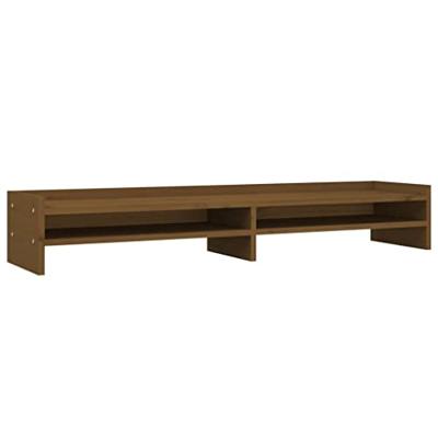 VidaXL Monitorstandaard 100x24x16 cm massief grenenhout honingbruin VidaXL Monitorstandaard 100x24x16 cm massief grenenhout honingbruin