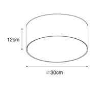 QAZQA Moderne plafondlamp oker 30 cm met gouden binnenkant - Drum - thumbnail