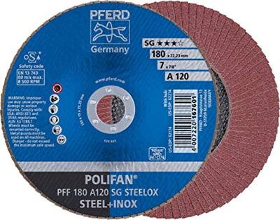 PFERD TOOLS 67612185 PFF 180 A 120 SG STEELOX Lamellenschijf Diameter 180 mm Boordiameter 22.23 mm RVS, Staal 10 stuk(s) PFERD TOOLS 67612185 PFF 180 A 120 SG STEELOX Lamellenschijf Diameter 180 mm Boordiameter 22.23 mm RVS, Staal 10 stuk(s)
