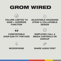 Skullcandy Grom bekabelde over-ear koptelefoon voor kinderen, volumebegrenzing, gedeelde audiopoort, microfoon, compatibel met Bluetooth-apparaten en computers – Wit - thumbnail