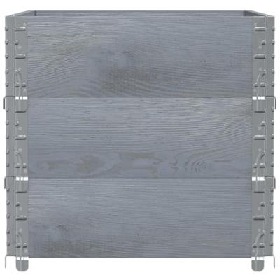 VidaXL Palletopzetranden 3 st 80x60 cm massief grenenhout grijs