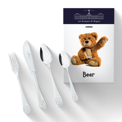Kinderbestek met vrolijke beertjes Kinderbestek met vrolijke beertjes