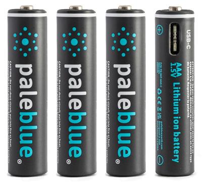Pale Blue Li-Ion Rechargeabl AAA Battery USB-C