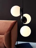 Nordlux Lilly Hanglamp opaal glas zwart glazen bollen E14 fitting 15 cm - thumbnail