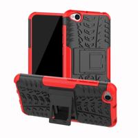 Tire Texture TPU + PC schokbestendig beschermende case voor Xiaomi Redmi gaan met houder (rood) - thumbnail