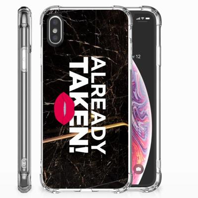 Apple iPhone X | Xs Telefoonhoesje met tekst Already Taken Black Apple iPhone X | Xs Telefoonhoesje met tekst Already Taken Black