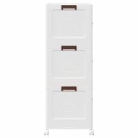 Opbergbox stapelbaar met wielen 3-laags 75 L 69x39,5x110,5 cm - thumbnail