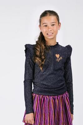 B.Nosy winter top meisjes - navy blauw - Tonya - ruffles