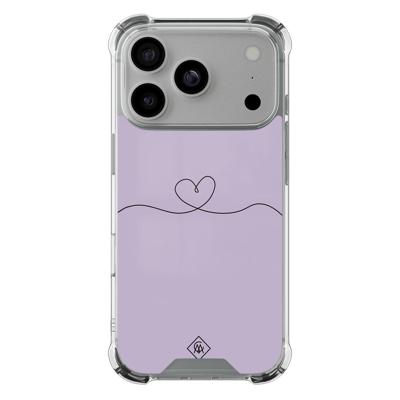 iPhone 17 Pro shockproof hoesje - Hart lila