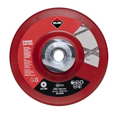 Rubi Flap disc 200 Fijne Korrel Grit | 125mm | M14 - 32939