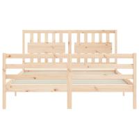 Bedframe met hoofdbord massief hout - thumbnail