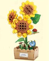 PlayfulMario Zonnebloem Houten Modelbouwset 115 Onderdelen Modelbouw - thumbnail