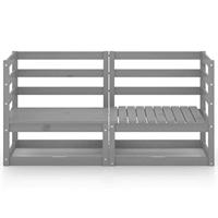 Tuinbank 2-zits massief grenenhout grijs met zijkanten - thumbnail