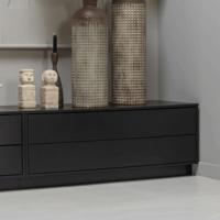 WOOOD TV-meubel 'Finca' Mat zwart, 100cm - thumbnail