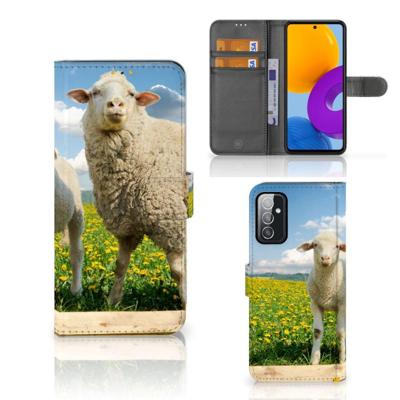 Samsung Galaxy M52 | Telefoonhoesje | Met pasjeshouder | Schaap en Lammetje Samsung Galaxy M52 | Telefoonhoesje | Met pasjeshouder | Schaap en Lammetje