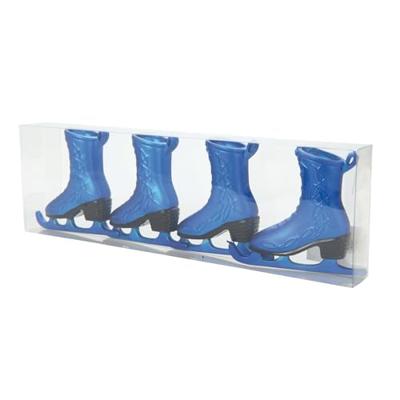 Kersthanger schaats blauw 7,5 cm set van 4 | 48 stuks
