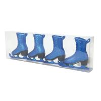 Kersthanger schaats blauw 7,5 cm set van 4 | 48 stuks - thumbnail