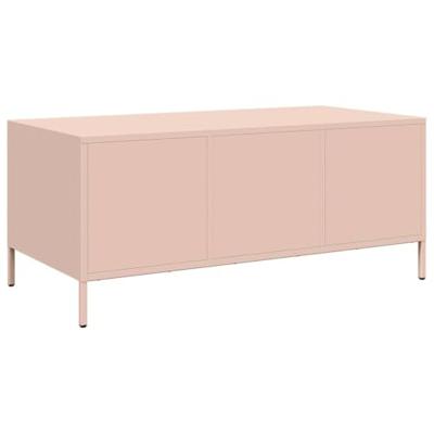 Salontafel 101,5x50x43,5 cm koudgewalst staal roze