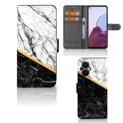 OPPO Reno 8 Lite | OnePlus Nord N20 | Bookcase | Marmer Wit Zwart - Origineel Cadeau Man OPPO Reno 8 Lite | OnePlus Nord N20 | Bookcase | Marmer Wit Zwart - Origineel Cadeau Man