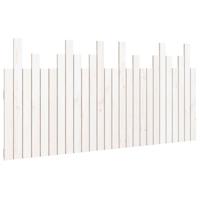 Hoofdbord wandmontage 166x3x80 cm massief grenenhout wit - thumbnail