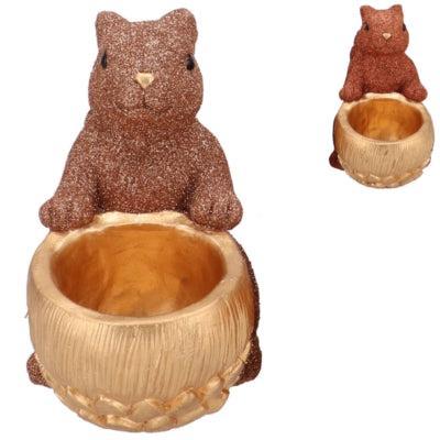 Daan Kromhout Schaal jingle eekhoorn zittend nude/koperkleurig 22 cm 2 assorti | 6 stuks