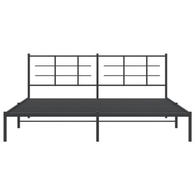 Bedframe met hoofdbord metaal zwart 193x203 cm Bedframe met hoofdbord metaal zwart 193x203 cm
