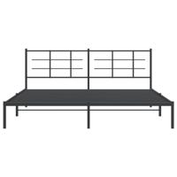 Bedframe met hoofdbord metaal zwart 193x203 cm - thumbnail