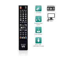 Ewent Ew1570 Universele afstandsbediening 4 in 1, programmeerbaar, voor PC, met micro-USB-kabel, voor tv, terrestrische of satellietontvanger, DVD/Blu Ray multimedia-box - thumbnail