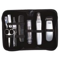 Baardreisset - WAHL - TRAVEL KIT - Trimmer op batterijen - Neus-/oorhaartrimmer - 6 standen - Grijs - thumbnail