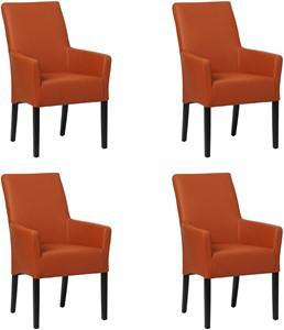 Set van 4 Cognac leren landelijke eetkamerstoelen Just - Toledo Leer Cotto (cognac leer)