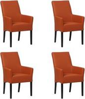 Set van 4 Cognac leren landelijke eetkamerstoelen Just - Toledo Leer Cotto (cognac leer) - thumbnail