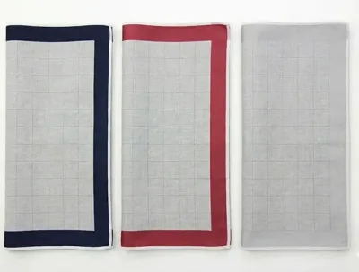 6 stuks Heren zakdoeken - Grey Lord - Katoenen luxe satijnen zakdoeken