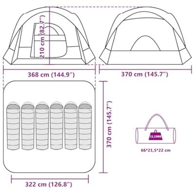 Gezinstent 6-persoons waterdicht groen