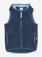 Fleece kindervest POPPELI FINKID, zip-in binnenjas marineblauw - thumbnail