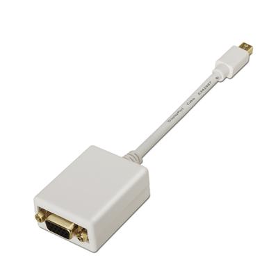 AISENS A125-0136 Mini DP op SVGA en mDP/M-SVGA-converter 15 cm, wit