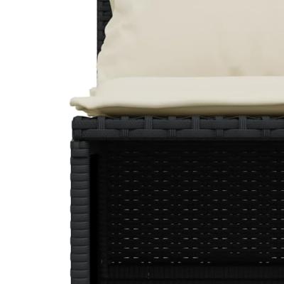 4-delige Loungeset met kussens poly rattan zwart 4-delige Loungeset met kussens poly rattan zwart