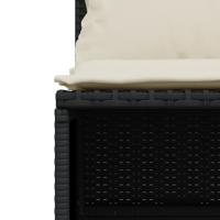 4-delige Loungeset met kussens poly rattan zwart - thumbnail