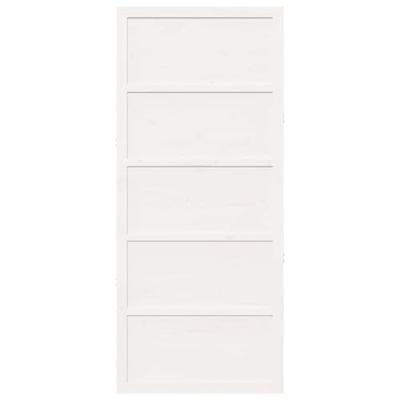 Schuifdeur Wit 90 x 208 cm Massief grenenhout