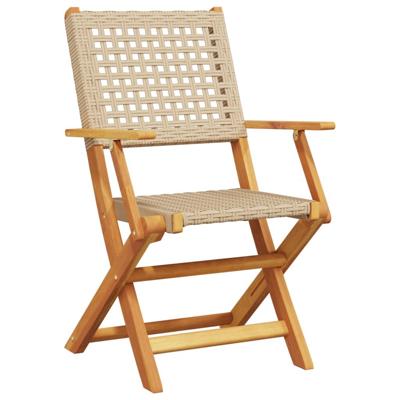 7-delige Tuinset poly rattan en massief hout beige - thumbnail