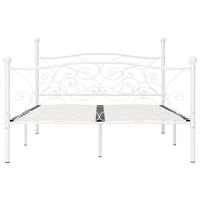 Bedframe met lattenbodem metaal wit 120x200 cm - thumbnail