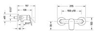 Douchekraan Duravit No.1 Zonder Omstel Met Koppelingen Delen HOH=15 cm Chroom Duravit - thumbnail