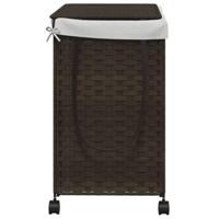 Wasmand op wielen 60x35x60,5 cm rattan donkerbruin - thumbnail