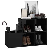 VidaXL Opbergkast 105x35,5x70 cm bewerkt hout hoogglans zwart - thumbnail