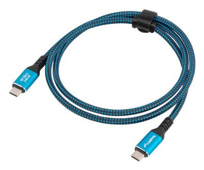Lanberg USB-C kabel M/M USB4 2,0m 240W 8K 60Hz zwart/blauw