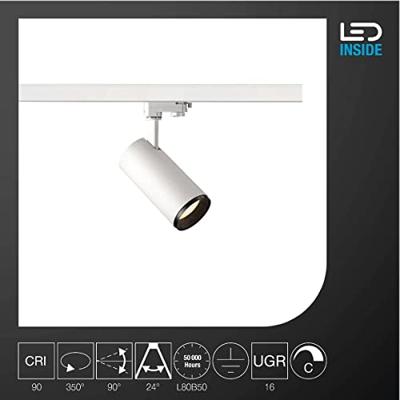 SLV Railspot 3-faseNuminos M wit/zwart 3000K - 24gr - 1004182